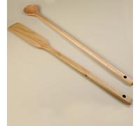TEMU Juego de 2 espátulas de madera con mango largo resistente al | Varillas de madera de 24 pulgadas para cocinar al , ollas grandes y preparar