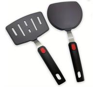TEMU Juego de 2 espátulas de silicona, resistentes al para sartenes antiadherentes, ideales para volcar tortillas, huevos y pescado, flexibles y delgadas para uso en la cocina, para lavavajillas