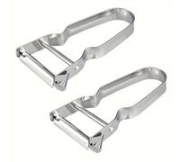 TEMU Juego de 2 fregonas de patatas de acero inoxidable, utensilios de cocina versátiles con cuchillas afiladas y giratorias para pelar