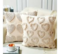 TEMU Juego de 2 fundas de cojín decorativas con diseño de , 18x18 pulgadas, para sofá y , de tela, , no eléctricas, ideales para de San Valentín y decoración festiva, relleno de cojín no incluido