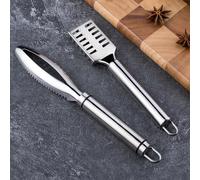 TEMU Juego de 2 herramientas de acero inoxidable para quitar de pescado, que un cepillo diseñado para una escamado y limpieza de aletas eficientes, para la preparación de y fácil de mantener