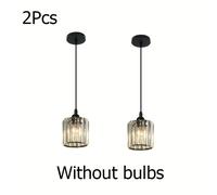 TEMU Juego de 2 lámparas colgantes de cristal E27 minimalistas modernas en , para restaurante, barra de bar, cocina, cabecera de cama, pasillo, armario (sin bombillas)