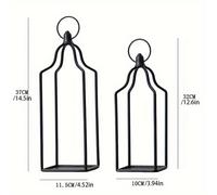 TEMU Juego de 2 Linternas Metálicas de Estilo Granja , Linternas Decorativas Colgantes para Uso Exterior e Interior - Perfectas para , Mesa de Comedor o Decoración de Chimenea