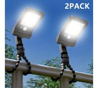 TEMU Juego de 2 luces de pared solares para exteriores con sensor IP44, con de ajustable, ideal para , jardines, de camping, patios y más