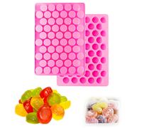 TEMU Juego de 2 moldes redondos de silicona con 55 cavidades, perfectos para hacer mini tartas, gelatinas, gomitas y pasteles cubiertos antiadherentes
