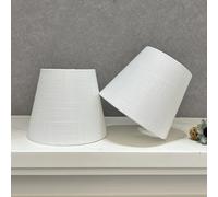 TEMU Juego de 2 Pantallas de Lámpara Modernas Tipo Tambor Compatibles con E14 - Pantalla Cilíndrica de Tela de Lino Color , para Mesa/Suelo/Escritorio y Oficina