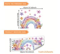 TEMU Juego de 2 piezas, 30*90cm*2pcs, calcomanías de pared con floral de pintado a para decoración de dormitorio, habitación y , MS2561-KQ
