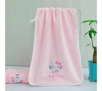 TEMU Juego de 2 piezas [Toalla de Hello Kitty] SANRIO Hello Kitty 1 Set Toalla de poliéster de secado rápido | Estilo moderno, toalla y absorbente, adecuada para dormitorio y de cara, toalla de baño