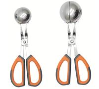 TEMU Juego de 2 pinzas de acero inoxidable para hacer albóndigas, diseñadas para ser antiadherentes. Ideales para carne, cake pops, helado, frutas, masa de galletas y melones - en