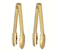 TEMU Juego de 2 Pinzas de Servir de Acero Inoxidable Dorado Champán, 9" Agarre Fácil - Perfectas para Buffets y Fiestas