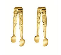 TEMU Juego de 2 pinzas pequeñas para alimentos, pinzas de de acero inoxidable con mango de 4.1 pulgadas, pinzas para hielo adecuadas para té, café, aperitivos, postres, etc. (Color dorado)