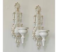 TEMU Juego de 2 Portavelas de Pared Estilo Vintage Americano Romántico para Fiestas, Candelabros de Hierro para Decoración del Hogar, Portavelas Colgante de Estilo , Navidad, Halloween