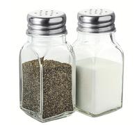 TEMU Juego de 2 Saleros y Pimenteros con Tapas de Acero Inoxidable - Tarros de Especias de Vidrio Transparente, Perfectos para Decoración de Cocina de Estilo Granja y Barbacoas al