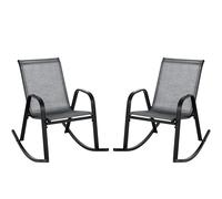 TEMU Juego de 2 Sillas Mecedoras con Asiento de Tela Transpirable, Sillas de Jardín para y Terrazas ()