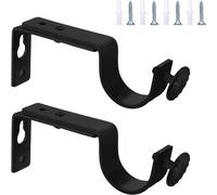 TEMU Juego de 2 soportes ajustables para barra de cortina, soportes de metal para montaje en pared, color , para hogar, oficina y baño