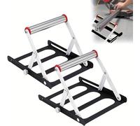 TEMU Juego de 2 soportes ajustables para máquinas de corte, soportes de trabajo plegables de metal para sierras de mesa con ajuste , de soporte de material y accesorios para herramientas de corte