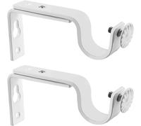 TEMU Juego de 2 soportes para barra de cortina, soportes de montaje en pared de metal ajustables de 18-22 mm, adecuado para la instalación de barras de cortina blancas en el hogar, el dormitorio y