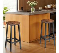 TEMU Juego de 2 Taburetes de Bar, Taburetes de Cocina, con Reposapiés, Altura 65 cm, para Salón, Comedor
