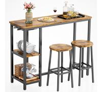 TEMU Juego de 2 taburetes de mesa | 120 x 40 x 91.5 cm | Metal | Negro/Retro COREE