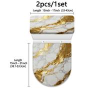 TEMU Juego de 2 tapas de paño para de inodoro con texturizado dorado, cubierta decorativa universal 2D para baño, para todas , cubierta para de inodoro, aplicable en todo tipo de