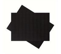 TEMU Juego de 2 Tapetes de Mesa de 12X18 Pulgadas Color Negro Sólido, Tapete para Platos Estilo Vintage Decorativo para y Comedor