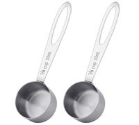 TEMU Juego de 2: Taza medidora de 1/8 taza, cuchara de café de 30 ml, taza medidora de acero inoxidable, cuchara medidora para tazas de té, cuchara medidora de cocina con mango largo (30 ml)
