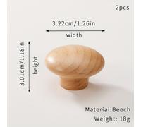 TEMU Juego de 2 tiradores de madera natural para cajón de un solo agujero, pomos de madera con redonda y cuadrada de dibujos animados para puertas de armario y gabinete para habitación infantil