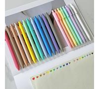TEMU Juego de 20 Bolígrafos de Gel en Colores Morandi y Pastel - Bolígrafos de Tinta Retráctiles con Acabado de Goma - Coloridos y Bonitos para Diarios, Escritura, Suministros de Oficina y Escolares