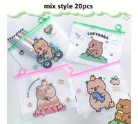 TEMU Juego de 20 fundas de PVC para carpetas con diseño de carpinchos de dibujos animados, que miden 17.02X21.08 cm, bolsas organizadoras esmeriladas para archivos y papelería, ideales para y uso en