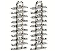 TEMU Juego de 20 Ganchos de Acero Inoxidable - Ojales con Anillo M5 para Montaje en Techo y Pared, Giratorio 360°, Resistente a la Corrosión