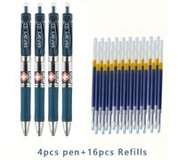 TEMU Juego de 20 piezas de recambios especiales de 0.5 mm para bolígrafo de gel azul Doctor&apo, para escritura de recetas médicas, papelería de oficina (4 bolígrafos + 16 recambios)