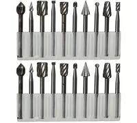 TEMU Juego de 20 rotativas | Duraderas para carpintería y esmerilado, amoladoras de tallado de filo, adecuadas para carpintería, perforación de metal, tallado y