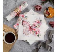TEMU Juego de 20 servilletas de fiesta vibrantes con mariposas y flores - para , restaurantes, banquetes y celebraciones de vacaciones. Diseño festivo con mariposas rosas y , servilletas para fiestas.