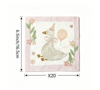 TEMU Juego de 20 servilletas de papel desechables para , temáticas de "Silly Goose" a cuadros rosas, sin recubrimiento, para , Halloween y Navidad