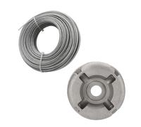 TEMU Juego de 21 piezas, con 1 cabezal de corte de aluminio incorporado y 20 cuerdas de alambre de acero para cortar césped, para uso en jardinería