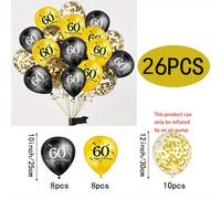 TEMU Juego de 26 Globos Negros y Dorados para de , Perfectos para Decoraciones en Interiores y Exteriores