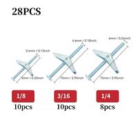 TEMU Juego de 28 piezas de perno de ala y tuerca de ala, 3 especificaciones de tornillos de , para colgar objetos pesados de forma en paredes