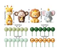 TEMU Juego de 28 piezas de toppers para pastel de de y , decoraciones para pastel , toppers de bolas para pastel de elefante, , mono y león, adecuados para fiestas de , y baby showers