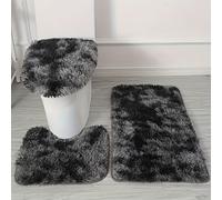 TEMU Juego de 3 Alfombras Antideslizantes para Baño - Tapete para Inodoro de U, Cubierta para y Cortina de Ducha - Acrílico , Lavable a - para Decoración del Hogar