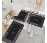 TEMU Juego de 3 Alfombras de Baño de Diatomita, Antideslizantes, 100% Poliéster y , 1500gsm, 0.3cm de Grosor, Rectangulares para Cocina o Entrada - Decoración del Hogar, Uso Todo el Año