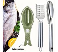 TEMU Juego de 3 cepillos de acero inoxidable para quitar de pescado, una herramienta versátil para que el