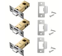 TEMU Juego de 3 cerraduras para puerta, pestillo, cerradura cilíndrica, cerradura de tubular, adecuado para puertas interiores, puertas de madera, puertas de dormitorio
