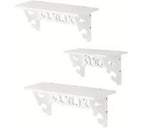 TEMU Juego de 3 Estantes Colgantes para Pared 30cm 45cm 60cm Estante Flotante de U Tablero Flotante de Madera Plástico Compuesto Estante Decorativo para Dormitorio Oficina Baño, Estantes Flotantes