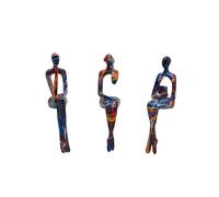 TEMU Juego de 3, Estatua de Figura en Resina con Tres Posiciones Diferentes Sentadas. Ideal para Manualidades, Decoración del Hogar, Reflectantes y Diseño de Interiores, para
