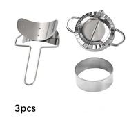 TEMU Juego de 3 moldes para hacer empanadillas de acero inoxidable, herramientas para hacer empanadas, prensa metálica para masa, accesorios de cocina para repostería