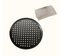 TEMU Juego de 3 Piezas: 1 Bandeja para Hornear Pizza con Agujeros para Horno y 2 Paños de , Antiadherente y Perforada, Ideal para Uso en Hogar, Restaurante y Hotel