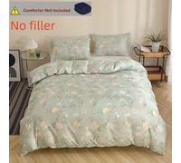 TEMU Juego de 3 piezas 100% Algodón Cepillado Estampado Verde para Edredón, Conjunto de 3 Piezas para Dormitorio, Combinación de de Edredón y 2 Fundas de Almohada