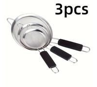 TEMU Juego de 3 piezas de acero inoxidable: cuchara ranurada grande para uso doméstico, leche de soja, olla caliente, escurrir, mango , de , utensilio de cocina, colador de malla filtrante