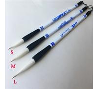TEMU Juego de 3 Pinceles de Aluminio de Porcelana Azul y Blanca con Ergonómicos Ranurados - Caligrafía Tradicional China y Pintura con Tinta, Pinceles de para Elegantes , Pinceles