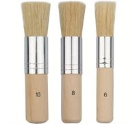 TEMU Juego de 3 Pinceles de Plantilla de Madera, Puro para Pintura Acrílica, Madera, Pintura al Óleo, Pintura al , Proyecto de Plantilla, de Tarjetas y Artesanías DIY